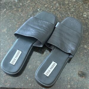 Steve Madden Charcoal Slide Sandals